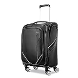 American Tourister Zoom Turbo Softside Expandable Spinner Wheel Luggage, Black, Carry-On 20-Inch