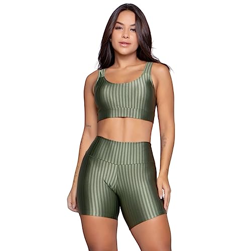 Conjunto Fitness Bella Fiore Modas Top Bojo Removível e Short New...
