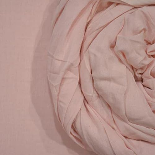 Image of Plain Mulmul Soft Cotton Fabric | Lightweight Breathable Mulmul Cloth | Super Quality Natural Cotton Fabric for Kurta, Dress, Dupatta, Lining & Craft Use (English Rose, 5 Meters)