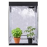 Indoor Plant Grow Tent, 4x2x6 FT, 48'x24'x72', High Reflective PEVA Silver Foil Lining, Easy Observation Window, Steel Frame with 110 lbs Bar Capacity, Multiple Ventilation Ports