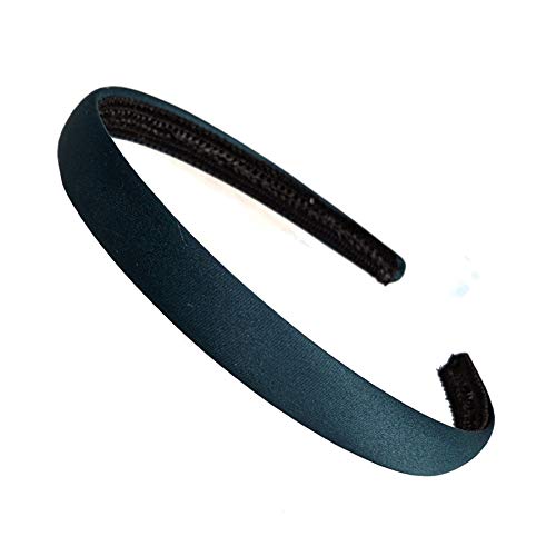 1.5cm Bottle Green Matte Curved Plastic Alice Band Hair Band Headband No Teeth for Women Girls by Glitz4Girlz