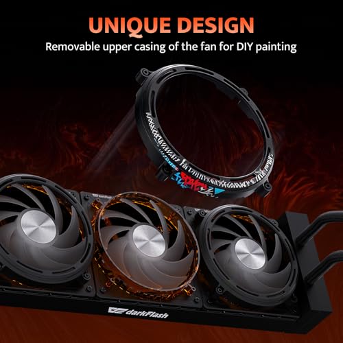 Image of darkFlash DE360 All-in-one Liquid CPU Cooler, 2.88 inch LCD Screen with 480 * 480 Resolution, ARGB Sync, PWM Fans 360mm Radiator, CPU PC Aio Cooler Compatible with Intel 1851 /1700, AMD AM4 /AM5 (Black)