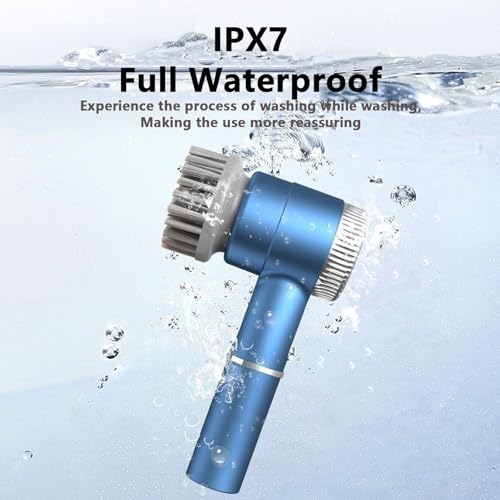 Image of Electric Spin Scrubber,5 Heads Handheld Power Scrubber Electric Cleaning Brush,3 Adjustable Speeds Waterproof Electric Spin Scrubber Cordless Brush for Kitchen Bathroom Tile Bathtub,Toilet,Window