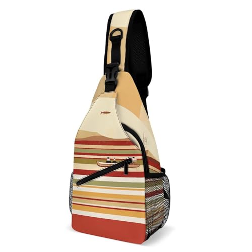 Bolso bandolera con diseño de rayas horizontales miniatura 1