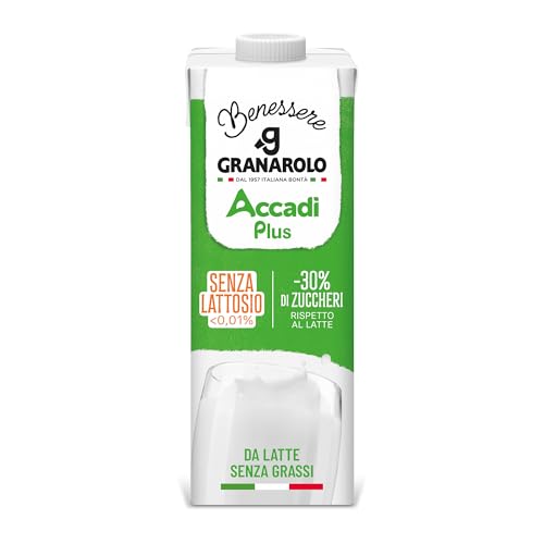 Granarolo Benessere, 'Accadì Plus' Bevanda da latte Scremato, -30% di zuccheri, Confezione da 1l, UHT a lunga conservazione, 100% Italiano, Senza Lattosio (