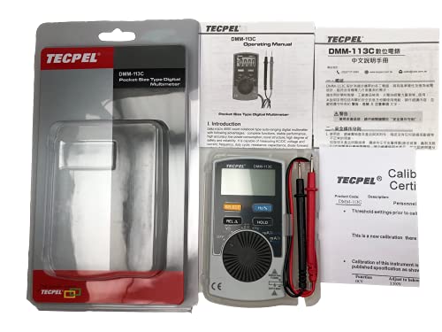 Tecpel Dmm-113C Slim Pocket Handheld Digital Multimeters Dc/Ac Amp Tester #TOP4