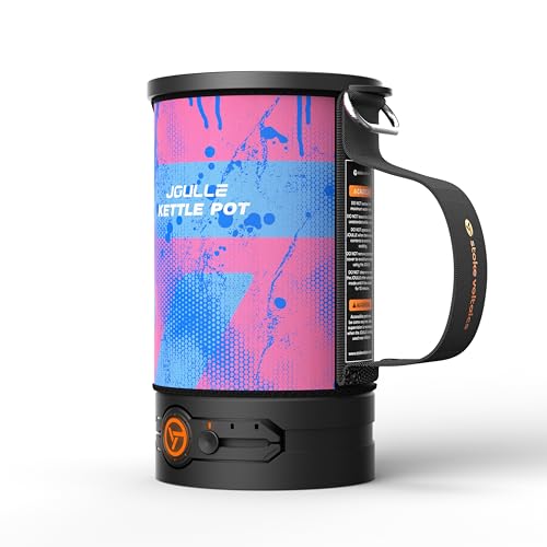 Stoke Voltaics Electric Kettle, Multi-Functional Portable Travel Water Boiler Cooker, 16 oz Electric Kettle for Coffee, Cooking, Popcorn Maker, Camping RV Essentials (Joulle Kettle Pot Blossom)