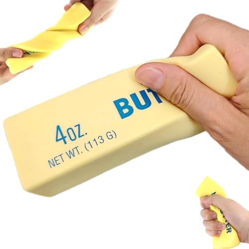 Butter Stick Stressabbau Spielzeug Weiche Neuheit Squeeze Spielzeug Gefälschte Butter Squishy Streich für Angstlinderung Sensorisches Spaß Geschenk für Büro Erwachsene (1PCS)