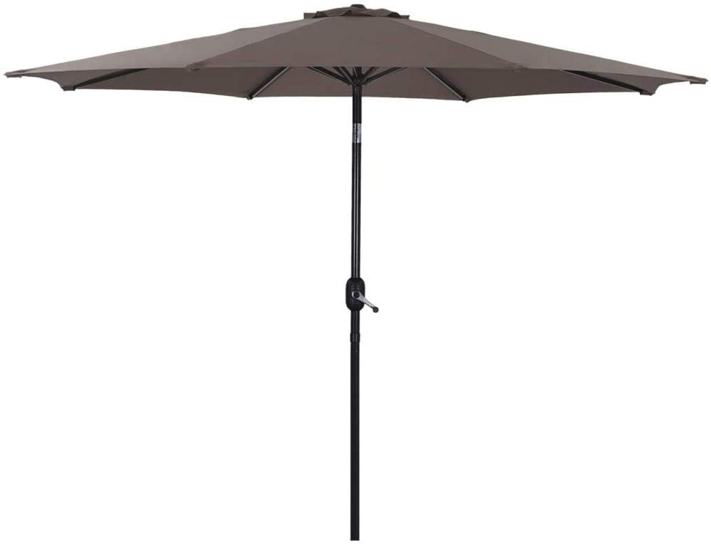 Toldo impermeable con 8 varillas en este práctico parasol de jardín para terraza y patio