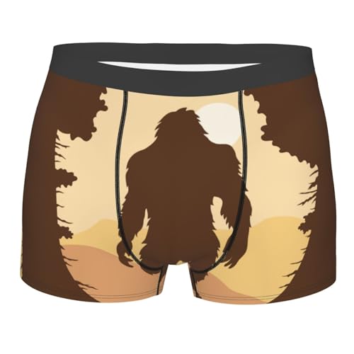 Bigfoot Silhouette Men's Boxer Briefs Lightweight Soft Comfort Breathable Stretch Underwear