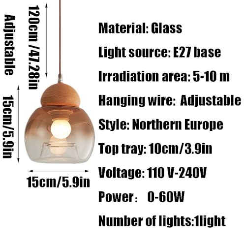 Lampe à suspension créative en verre luminaire balcon encastré - 2