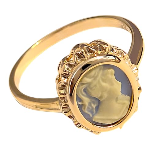 Générique Bague camé bleu Plaqué Or 750/000 - Taille 62 - Femme