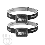 Lepro ヘッドライト 充電式 LED ヘッドランプ 防水 センサー付き 明るい ledヘッドライト 【白光＆赤光/5つ点灯モード/実用点灯20時間/60°角度調整可/USBケーブル付き】 夜釣り 登山 キャンプ 作業 頭につけるライト ジョギング ハイキング アウトドア 災害 停電対策 防災用 ヘッド ライト