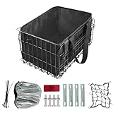 CZEAR 自転車用バスケット(カゴ) 自転車バスケット リアバスケット 後ろ固定式 折りたたみ式 取り外し可能 大容量 ショッピングバスケット リアバスケット ほとんどの自転車ラックに対応 (付属品付き, 39X28X22)