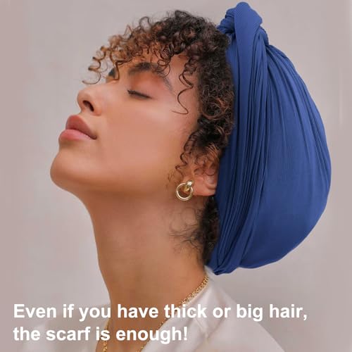 African Turban for Women Knotted Hair Wraps for Turban Head Scarf for Black Women Hair Cancer Chemo Headwear Cap4