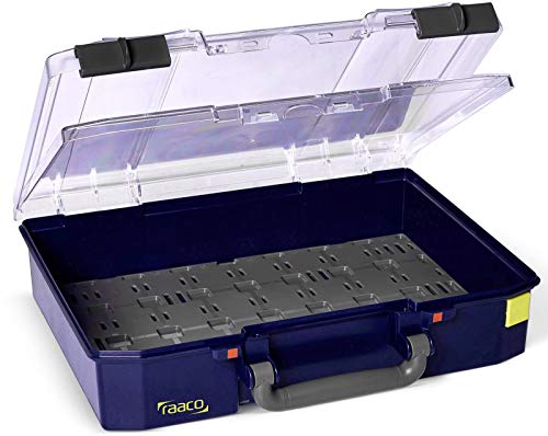 raaco 142557 Compartment Box, "Carrylite-Lms 80" 4x8-0 with Sandwich Lid In Empty, Blue
