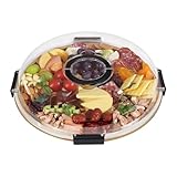 Tabla de charcutería con tapa, a prueba de fugas, 5 compartimentos, plato de alimentos, tablas de charcutería y bandeja, para cocina, restaurante, interior, exterior, viajes, picnic, camping,