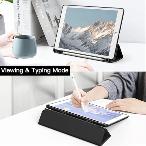 Image of ProElite Smart Flip Case Cover for Apple iPad 9.7 inch 2018 /2017 5th 6th Generation, Clear Soft Back with Pencil Holder, Stars