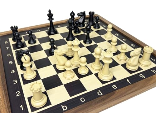 Image of PALM ROYAL HANDICRAFTS 18 x 18 inches Non-Magnetic Flat Printed Wooden Chess Board Set with 32 Chessmen for Kids and Adults Storage Bag Available 18 x 18 Inches.