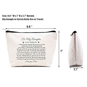 LIBIHUA Wedding Gifts for Bride from Mom-Bride Gifts for Daughter from Mother-Bridal Shower Present-Makeup Bag Cosmetic Bag Travel Pouch-to My Daughter on Your Wedding Day LIBIHUA Wedding Gifts for Bride from Mom Bride Gifts for Daughter from Mother Bridal Shower Present Makeup Bag Cosmetic Bag Travel Pouch to My Daughter on Your Wedding Day