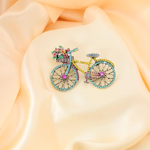 Crystal Rhinestone Creative Bicycles Brooch Pin for Women Retro Elegant Handmade Blue Brooches Pins Classic Wedding Fashion Jewelry Accessories Gift3