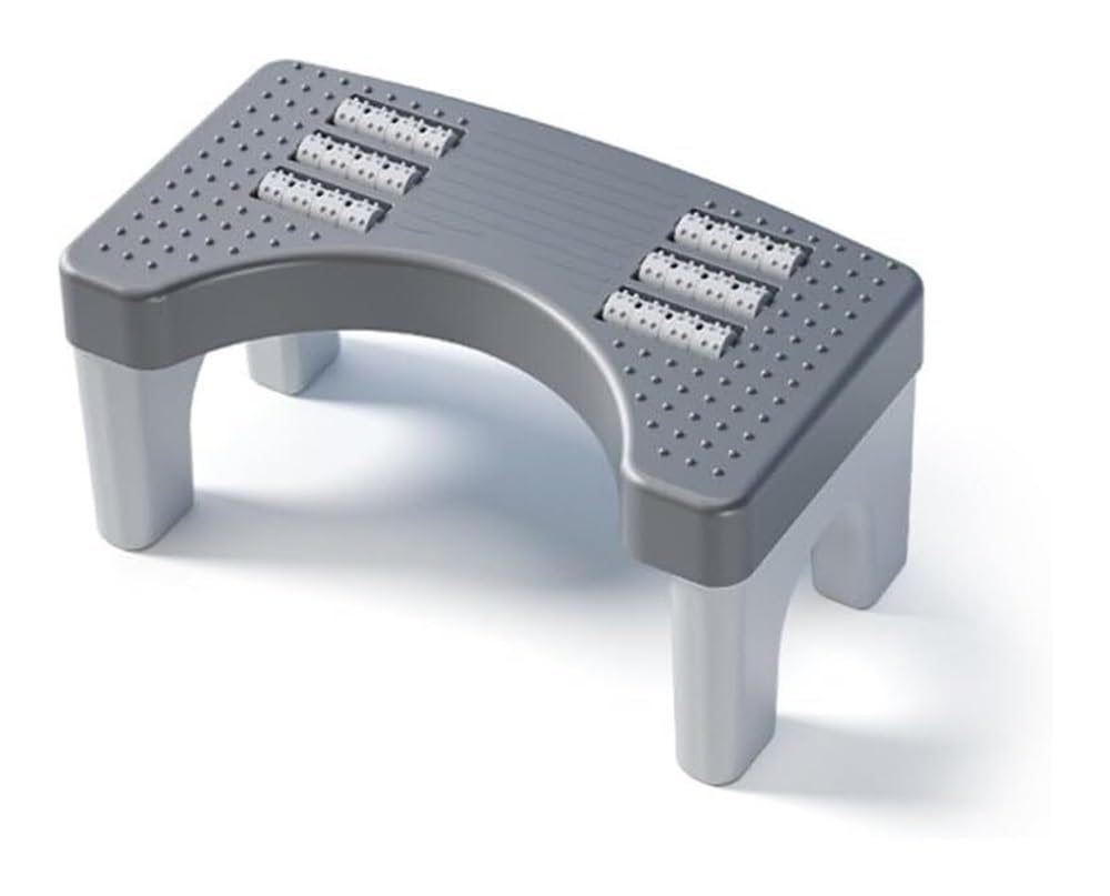 Taboret toaletowy do kucania, taboret łazienkowy, składany z wałkiem masującym, ergonomiczny podnóżek dla dorosłych, stopień, pomoc w nauce korzystania nocnika(Grey)