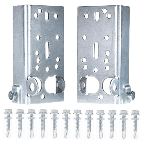 1 Pair Garage Door Bottom Lifting Bracket, with 12 Pcs M6 Mounting Bolts, for 7/16-Inch Stem, Residential Bottom Roller Brackets