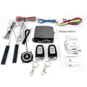 Car Start System, 9Pcs Car SUV Switch Keyless Entry Engine Start Alarm System Push Button Remote Starter Stop Auto Anti-Theft System