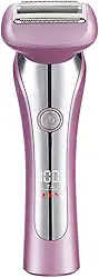 Depilador Eletrico Feminino, Barbeador elétrico suave e sedoso para mulheres, 3 lâminas sem fio lâmina e aparador de biquíni para uso molhado ou seco, rosa