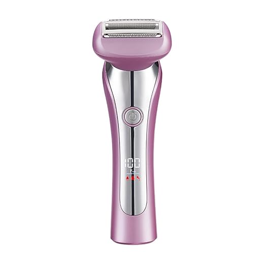 Depilador Eletrico Feminino, Barbeador elétrico suave e sedoso para mulheres, 3 lâminas sem fio lâmina e aparador de biquíni para uso molhado ou seco, rosa