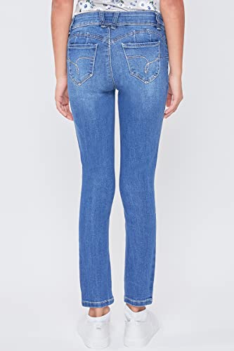 YMI Girls Wannabettafit Mid-Rise 1-Button Skinny Jean4