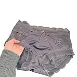 JKXFYLP Bragas De Cintura Alta Mujer Luz De 2 Paquetes Luces De Lujo Satinado Medio Cantera De Ropa De Vidrio Que Cubre La Cadera De Las Mujeres Respirables Al Gran Tamaño.-C-XL 60-70 Kg