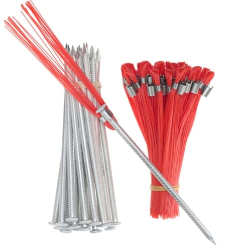 Orange 6 in. Ground Markers with Aluminum Stakes 25-Pack High Visibility