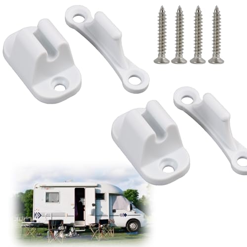 Lot De 2 Butées De Porte En Plastique Robuste Pour Camping-Car Et Caravane – Accessoires De Caravane Inclus Vis – Pratiques Et Durables Pour Maintenir Vos...