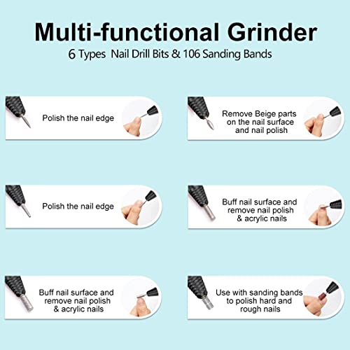 image for JIASHENG Professional Nail Drill, 20000rpm Electric Nail Drill Machine