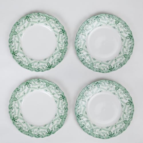 Image of GOLDEN QUEEN'S 18 Piece Dinner Set - Serving 6 | Perfect for Hosting and Daily Meals | Microwave Safe | Includes 6 Dinner Plates, 6 Small Bowls & 6 Side Plates (Willow Garden)