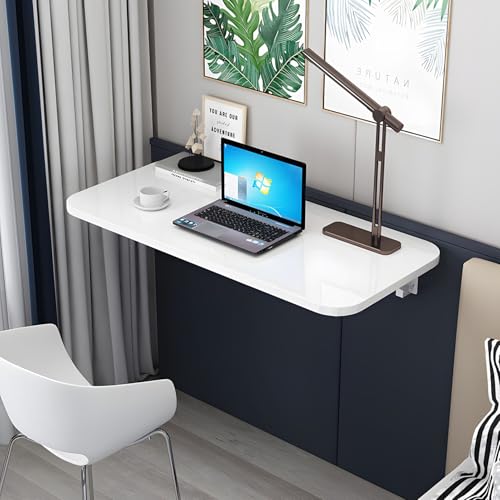 Escritorio plegable de pared – Mesa de oficina y dormitorio flotante para comedor y trabajo en color blanco, diseño moderno, 60 x 30 cm, perfecto para espacios pequeños