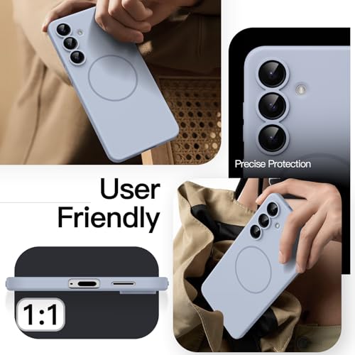 Image of JETech Magnetic Slim Cover Case for Samsung Galaxy S25 FE, Compatible with MagSafe, Camera Lens Full Protection, Ultra-Thin Lightweight Matte Finish Minimalist Phone Cover (Icyblue)
