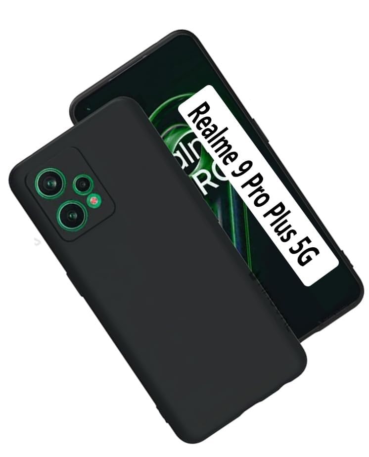 Image of BlazeTech For [ Realme Narzo 50 Pro 5G / 9 Pro Plus 5G ]Liquid Silicone Back Case Cover Flexible |Inner Lining| with Camera Protection Back Cover For[ Realme Narzo 50 Pro 5G / 9 Pro Plus 5G ] - Black
