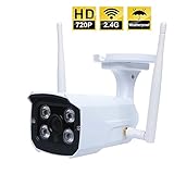 Cmara Impermeable Metlica Video Vigilancia Exterior e Interior IP WiFi P2P Camara IR Nocturna HD 720p 1,0 Megapixels con deteccin de movimientos. MarvTek Resolucin de 1280 x 720P