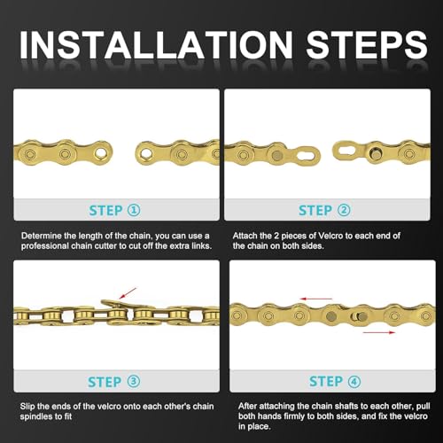 Gold Bike Chain 9 Speed Bike Chain,1/2 x 11/128 Inch,116 Links, Alloy Steel,Triple Strand,Suitable for Mountain Bike Road Bike