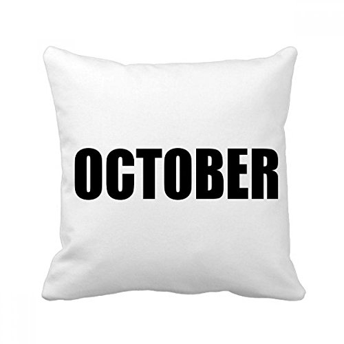 Coussin Octobre Mois Mots Noir 40x40cm, le cadeau déco multicolor parfait - 2