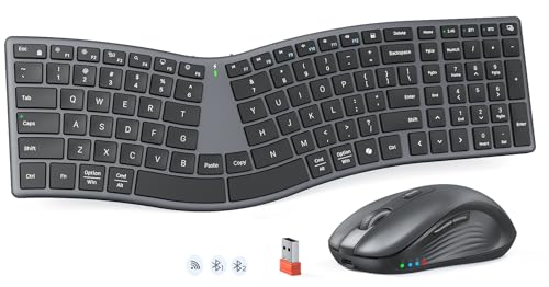 MEETION Ergonomic Keyboard and Mouse Wireless, Split S-Curve...