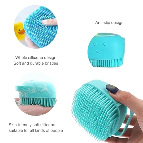 Image of Credex Body Scrubber with Soap Dispenser Brush, Silicone Exfoliating Brushes, Soft Body Exfoliator, Bath Loofah for Babies, Kids, Women, Men and Pets