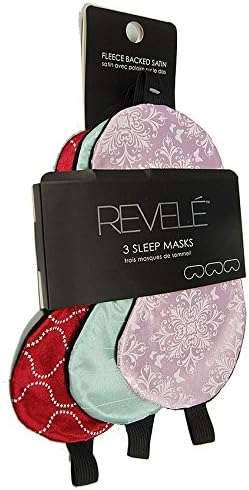 Revele Lightweight Comfortable Soft Sleeping Mask Eye Mask Blindfold (3 Pieces Set) (Land)