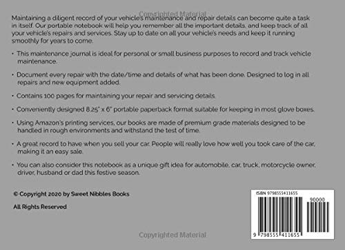 Miniatura 2 de Vehicle Maintenance Log Book Repair And Maintenance Journal (Landscape Format) for Cars, Trucks, Motorcycles and Other Vehicles, 8.25 x 6 (Fits Most