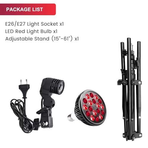 Image of wolezek Red Light Therapy Lamp, 660nm Red and 850nm Near Infrared LED