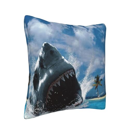 Taies d'oreiller velours côtelé requin océan maison 45x45cm - 3
