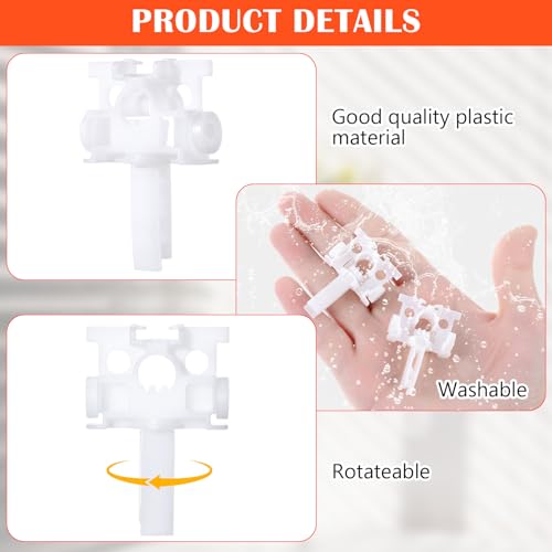 PEOVLVN 4 Pcs Vertical Blinds Replacement Parts, Vertical Blinds Repair Kit Vertical Blinds Replacement Stem and Gear White Vertical Blind Stems Vertical Blinds Curtain Accessories