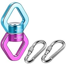 Safety Rotational Device, Aluminum Alloy Double-Ball Bearing Swivel, Holds Up 8500+ Lbs, Minimum Breaking Strength 40 kN, Spins & Rotates 360 for Smooth Rope Climbing, Hiking & Exercise